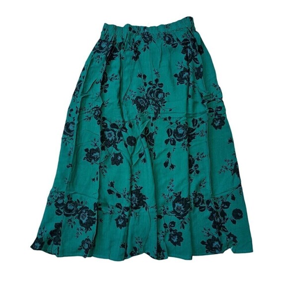 Band of the Free BOG Skirt Small Etta Emerald Green Floral Midi Front Slit NWT - Picture 8 of 11